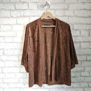 AEO Brown "Suede" Cutout Kimono, XS/S